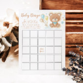 Blue Teddy Bear Baby Dusche Bingo Game Card Einladung
