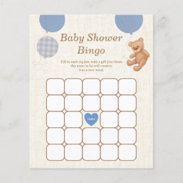 Blue Teddy Bear Baby Dusche Bingo Spiel