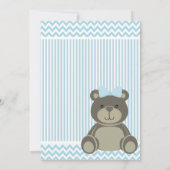 Blue Teddy Bear Baby Dusche Einladung (Rückseite)