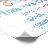 Blue Teddy Bear Baby Dusche Mama Osa Bar Sign Poster (Ecke)