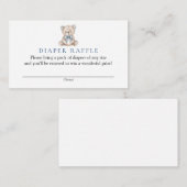 Blue Teddy Bear Baby Dusche Windelwanne Windelwann Begleitkarte (Vorne/Hinten)