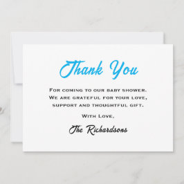 Blue Teddy Bear Baby Dusche wir frühzeitig abwarte Dankeskarte