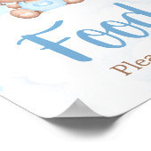 Blue Teddy Bear Baby Duschvorrichtung Poster (Ecke)