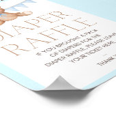 Blue Teddy Bear Baby Duschzeichen Poster (Ecke)