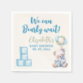 Blue Teddy Bear - Baby Shower Boy Serviette (Vorderseite)