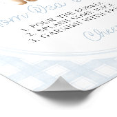 Blue Teddy Bear Baby Shower Mimosa Bar Sign Poster (Ecke)