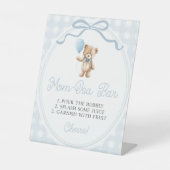 Blue Teddy Bear Baby Shower Mimosa Bar Sockelschild (Vorderseite)