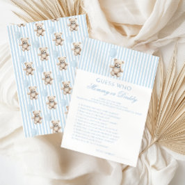Blue Teddy Bear Baby Shower Mommy or Daddy Game