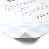 Blue Teddy Bear Baby Shower Sweets Table Sign Poster (Ecke)