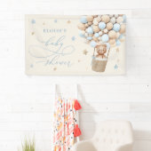 Blue Teddy Bear Balloon Babydusche frühzeitig abwa Banner (Insitu)