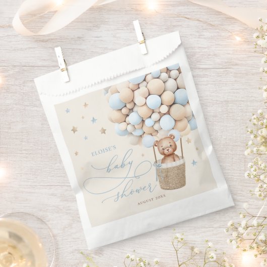 Blue Teddy Bear Balloon Babydusche frühzeitig abwa Geschenktütchen (Ausgeschnitten)