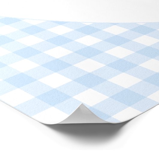 Blue Teddy Bear Balloon Bow Baby Dusche Willkommen Poster (Ecke)