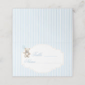 Blue Teddy Bear Balloon Bow Table Numbers Tent Platzkarte (Außenseite Aufgefaltet)