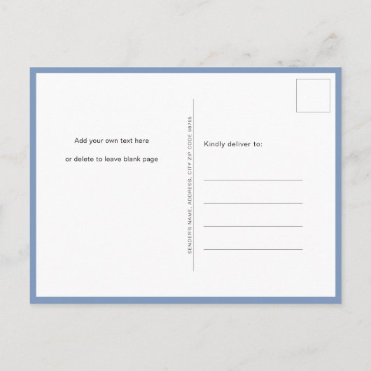 Blue Teddy Bear Balloon Niedlich Boy Baby Dusche Einladungspostkarte (Rückseite)