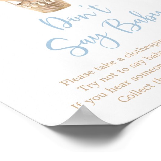 Blue Teddy Bear Balloon Say Baby Game nicht Poster (Ecke)