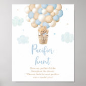 Blue Teddy Bear Balloon Schnuller Hunt Game Poster (Vorne)