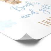 Blue Teddy Bear Balloons Babydusche Geschenke Schi Poster (Ecke)