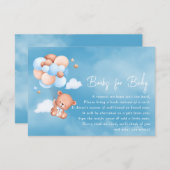 Blue Teddy Bear Balloons Bücher für Baby Begleitkarte (Vorne/Hinten)