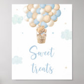 Blue Teddy Bear Balloons Kinderdusche Leckereien U Poster (Vorne)