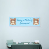 Blue Teddy Bear Birthday Party Banner (Messeveranstaltung)