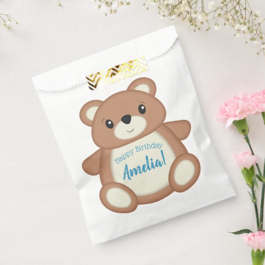 Blue Teddy Bear Birthday Party Geschenktütchen (Versiegelt)