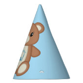 Blue Teddy Bear Birthday Party Partyhütchen (Rechts)