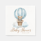 Blue Teddy Bear Boy Baby Dusche Serviette (Vorderseite)