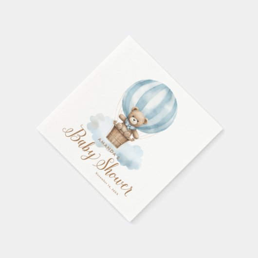 Blue Teddy Bear Boy Baby Dusche Serviette (Ecke)