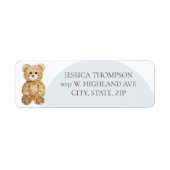 Blue Teddy Bear Boy Baby Shower Return Address  (Vorne)