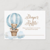 Blue Teddy Bear Boy Babydusche Windelwindeln Begleitkarte (Vorderseite)