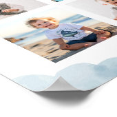 Blue Teddy Bear Boy Birthday Foto Milestone Zeiche Poster (Ecke)