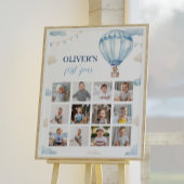 Blue Teddy Bear Boy Birthday Foto Milestone Zeiche Poster