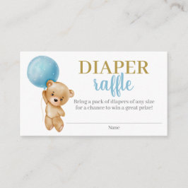 Blue Teddy Bear Boy Diaper Umschließungskarte Begleitkarte