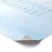 Blue Teddy Bear Boy's Baby Shower Seating Chart Poster (Ecke)