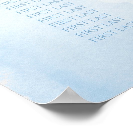 Blue Teddy Bear Boy's Baby Shower Seating Chart Poster (Ecke)