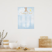 Blue Teddy Bear Boy's Baby Shower Seating Chart Poster (Küche)