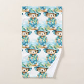 Blue Teddy Bear Boy's Bath Towel Set (Handtuch)