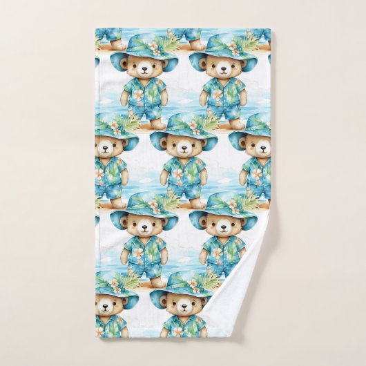 Blue Teddy Bear Boy's Bath Towel Set (Handtuch)