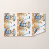 Blue Teddy Bear Boy's Bath Towel Set (Handtuch)