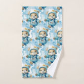 Blue Teddy Bear Boy's Bath Towel Set (Handtuch)