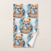 Blue Teddy Bear Boy's Bath Towel Set (Handtuch)