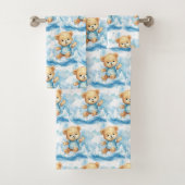 Blue Teddy Bear Boy's Bath Towel Set (Insitu)