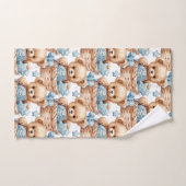 Blue Teddy Bear Boy's Bath Towel Set (Handtuch)