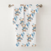 Blue Teddy Bear Boy's Bath Towel Set (Insitu)