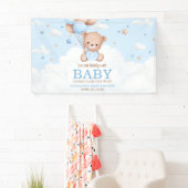 Blue Teddy Bear Clouds Balloon Babydusche Banner (Insitu)
