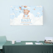 Blue Teddy Bear Clouds Balloon Babydusche Banner (Messeveranstaltung)
