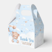Blue Teddy Bear Clouds Balloon Babydusche Geschenkschachtel (Rückseite)