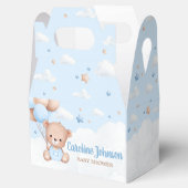 Blue Teddy Bear Clouds Balloon Babydusche Geschenkschachtel (Geöffnet)