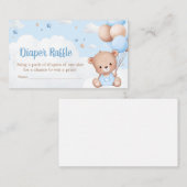 Blue Teddy Bear Clouds Kinderdusche Windelwindeln Begleitkarte (Vorne/Hinten)