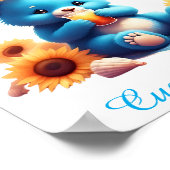 Blue Teddy Bear Custom Kinderzimmer for Baby&Kids Poster (Ecke)